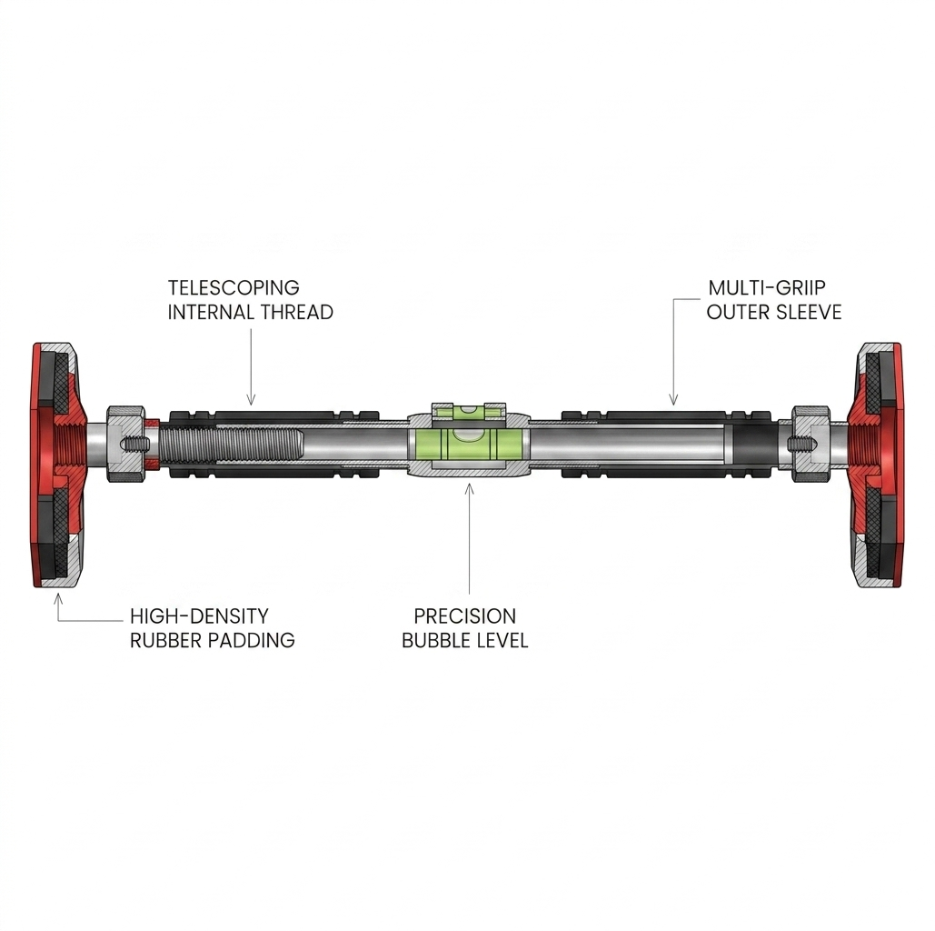 Door Frame Pull-Up Bar — Wall Mounted Indoor Fitness Bar