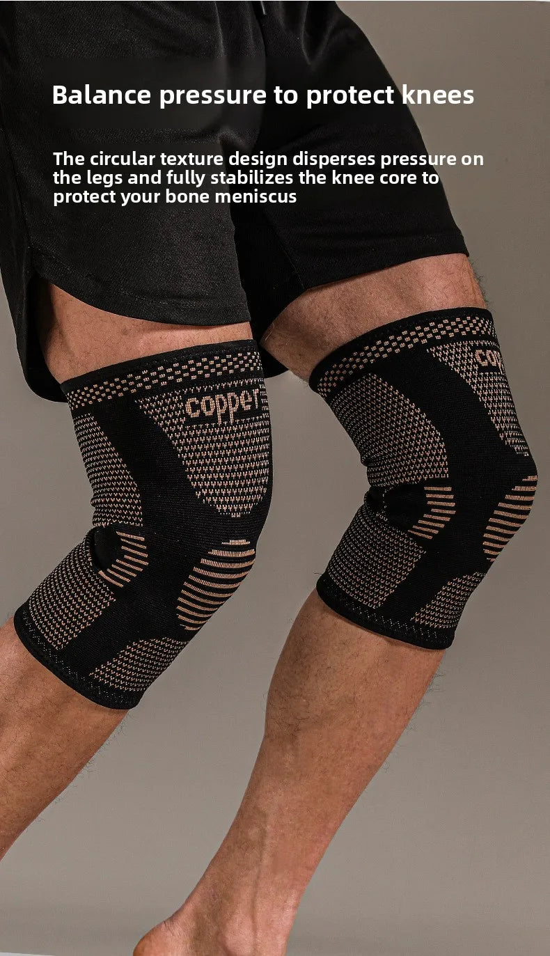 Copper Ion Knitted Knee Pads — Breathable Sports Knee Support Outdoor Universal Fit