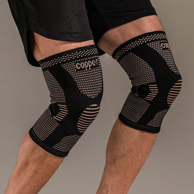 Copper Ion Knitted Knee Pads — Breathable Sports Knee Support Outdoor Universal Fit