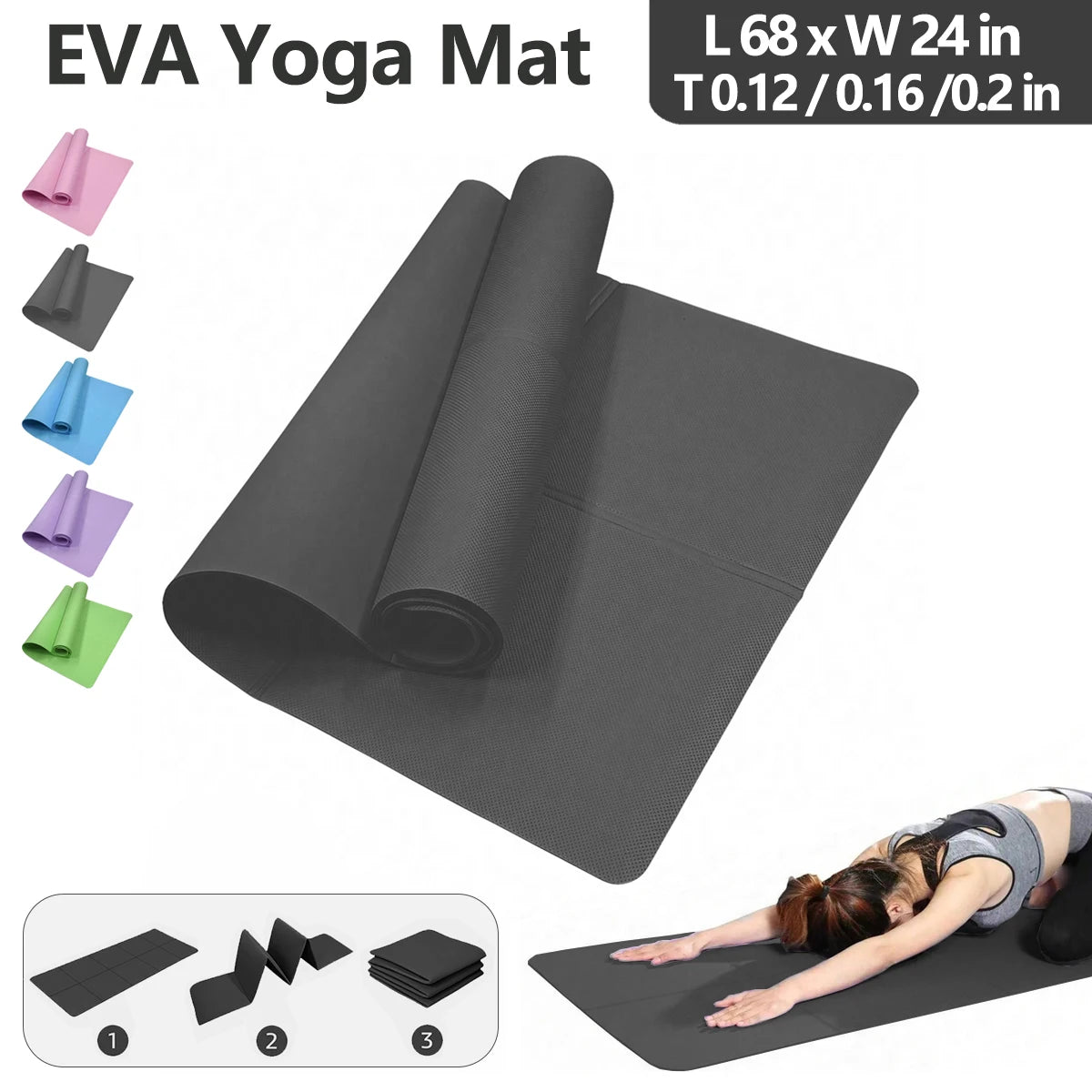 Foldable Eco-Friendly Yoga Mat for Yoga & Pilates