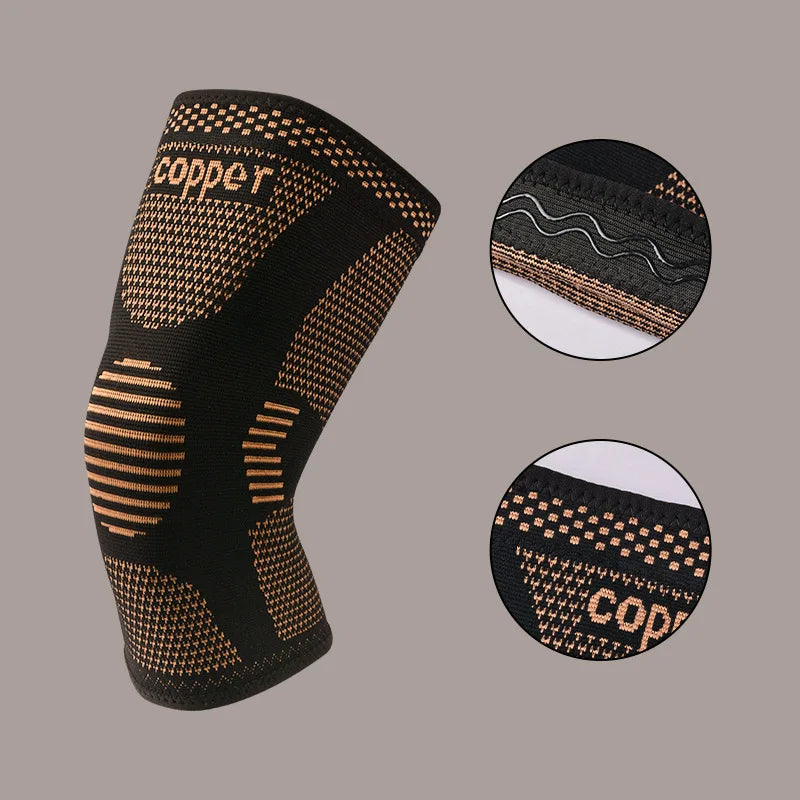 Copper Ion Knitted Knee Pads — Breathable Sports Knee Support Outdoor Universal Fit
