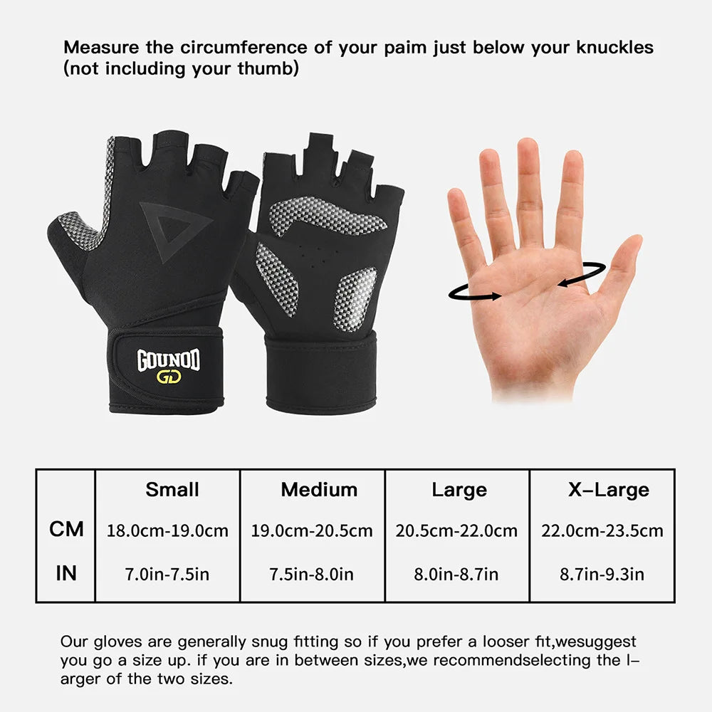 Weight Lifting Gloves — Wrist Support Shockproof Gym & Cycling Gloves (1 Pair)
